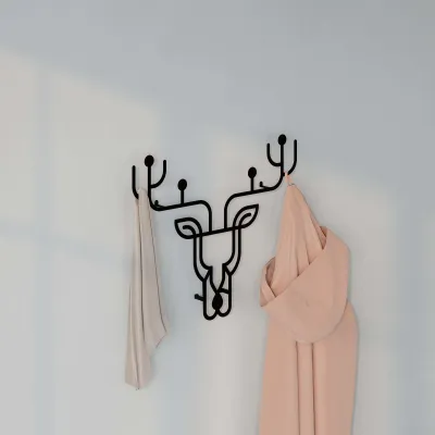 Varëse rrobash Decortie Deer, 60x74cm, e zezë - 6