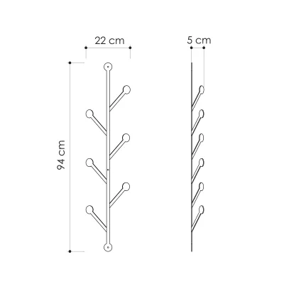 Varëse metalike Decortie Ponpon, 94cm, e zezë - 3