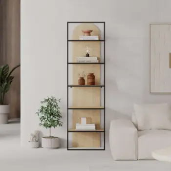 Raft për libra Decortie Archy 180x53x31.7cm, kafe e hapur/zezë