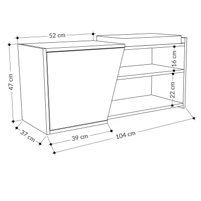 Stol Decortie Fiona (104 x 37 x 47 cm), kafe e hapur - 2