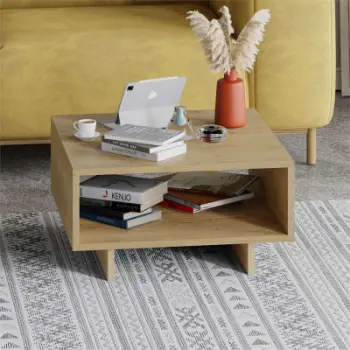 Tavolinë kafeje Decortie Hola 60 x 60 x 32 cm, kafe e hapur