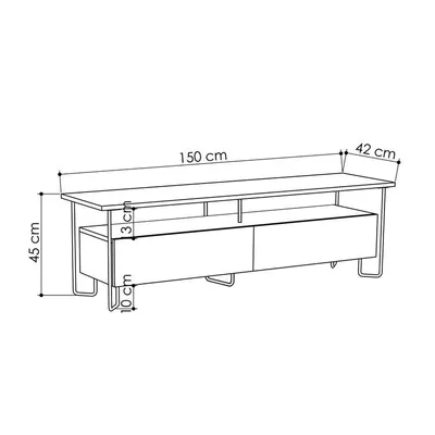 Komodë për TV Decortie Cornea 150 cm, kafe e hapur - 4