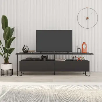 Komodë për TV Decortie Cornea 150 cm, e zezë