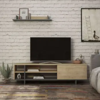 Komodë për TV Decortie Stockton 160 cm, kafe e hapur