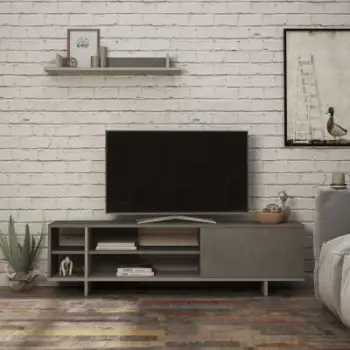 Komodë për TV Decortie Stockton 160 cm, e hirtë