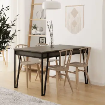 Tavolinë ngrënieje Decortie Pal me zgjerim deri 170 cm, kafe e errët