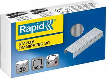 Kapëse letre Rapid Omnipress 30, 30 fletë, 1000 copë, argjendi