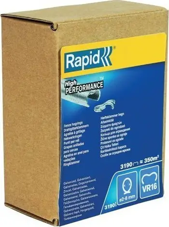 Kapëse gardhi Rapid VR16, për tela 2–8mm, 3190 copë, galvanizuar