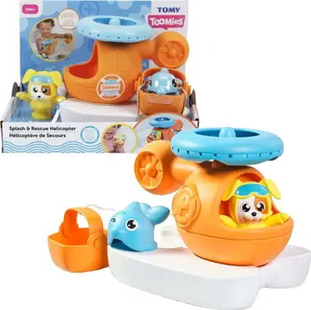 Lodër banjoje Tomy Toomies Bath Splashing Helicopter with Dog, për fëmijë 12m+, shumëngjyrëshe