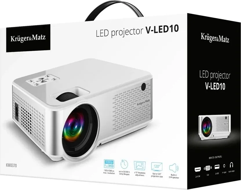 Projektor Kruger & Matz V-LED20 LED FullHD, 1080p, i bardhë - 4
