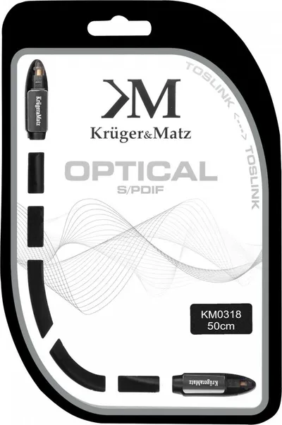 Kabllo Kruger&Matz Toslink, 0.5 m, e zezë - 1