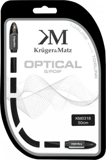 Kabllo Kruger&Matz Toslink, 0.5 m, e zezë