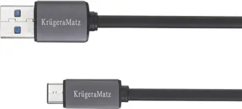Kabllo Kruger&Matz KM0348, USB A në USB-C, USB 3.0, 1 m, e zezë