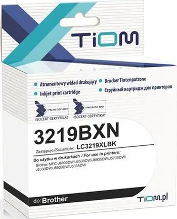 Kartutsh boje Tiom Ink për Brother LC3219XLBK, 3000 faqe, i zi
