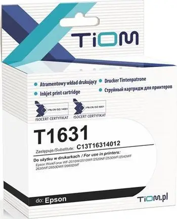 Kartrixh boje Tiom Ink për Epson T1631 C13T16314012, 554 faqe, i zi