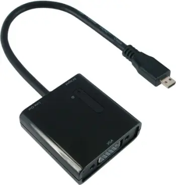 Kablli adapter Micro HDMI në VGA (0.15 m, ngjyrë e zezë)