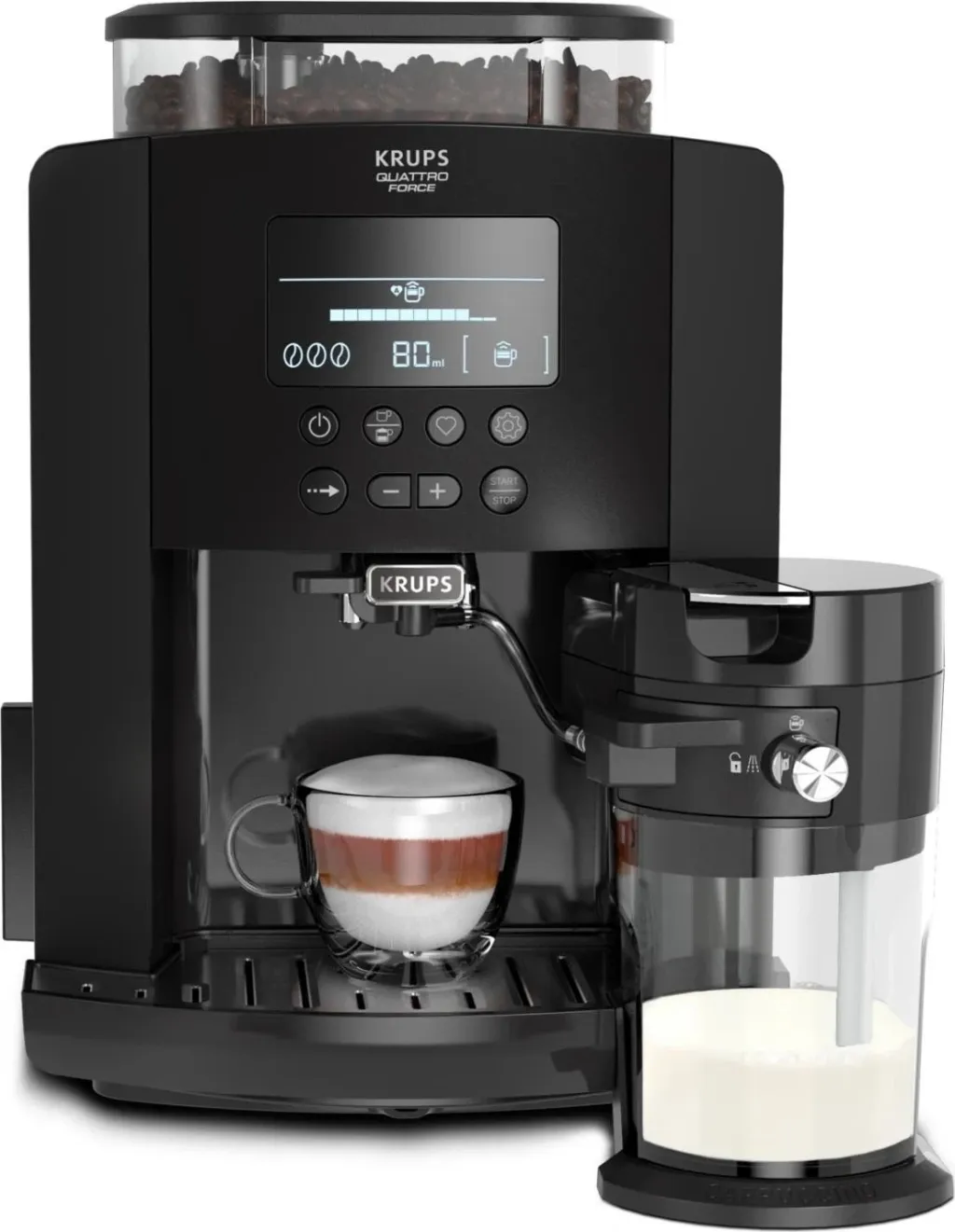 Makinë kafeje Krups EA819N Arabica Latte, e zezë - 6