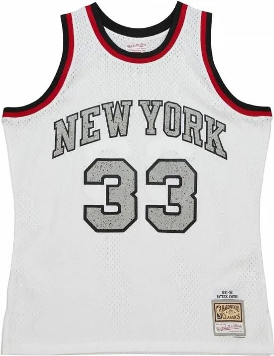 Fanellë Mitchell & Ness NBA Knicks 1991 Patrick Ewing për Meshkuj, e Bardhë - 1