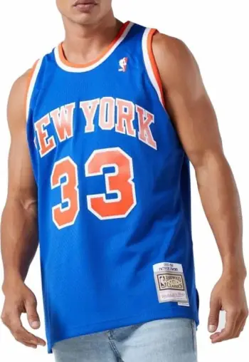 Maicë për Meshkuj Mitchell & Ness NBA Swingman York Knicks Patric Ewing, Blu