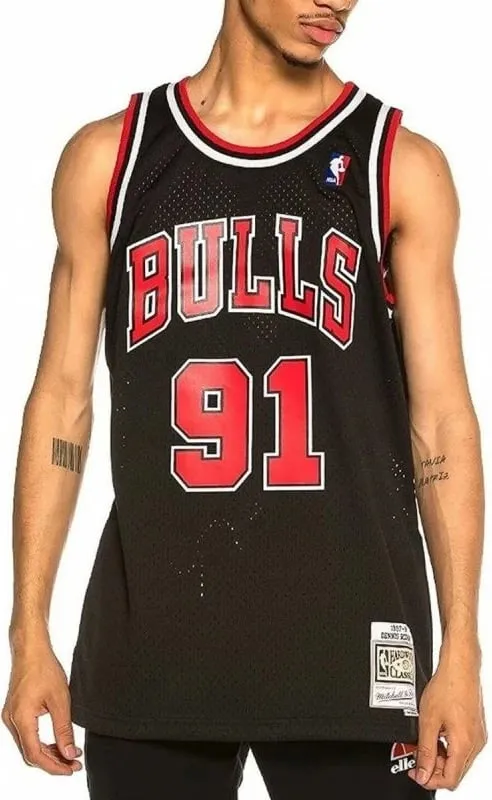 Fanellë Chicago Bulls NBA për meshkuj, Mitchell & Ness, e zezë - 1