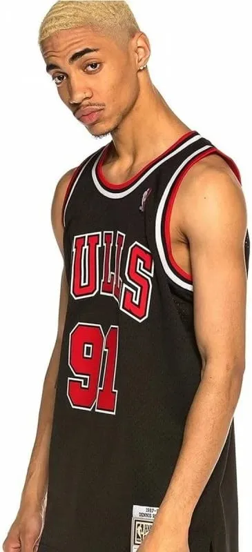 Fanellë Chicago Bulls NBA për meshkuj, Mitchell & Ness, e zezë - 4
