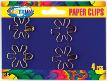 Kapëse fletash Center Clips, 25x29mm, 4 copë