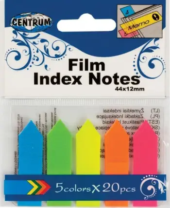Skeda indeksi 45x12mm 5 ngjyra neoni 20 fletë