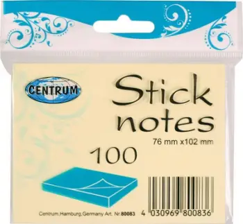 Letra ngjitëse për shënime Centrum 80083, 76x102mm, 100 fleta