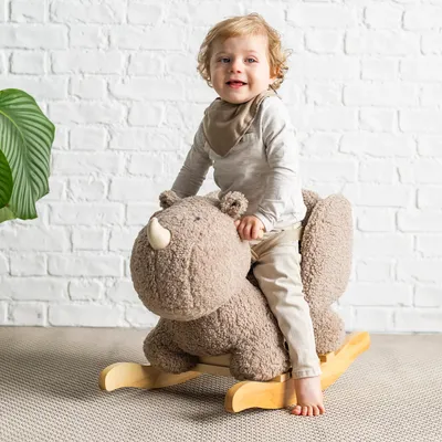 Karrige lëkundëse Nattou Rhino Teddy, Taupe - 2