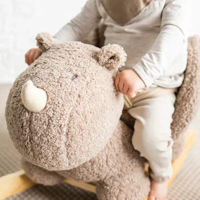 Karrige lëkundëse Nattou Rhino Teddy, Taupe - 3