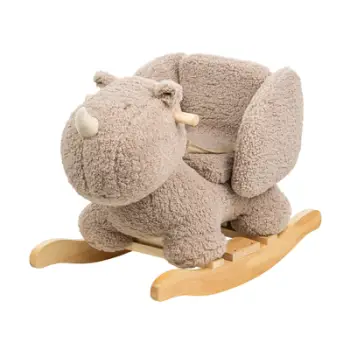 Karrige lëkundëse Nattou Rhino Teddy, Taupe