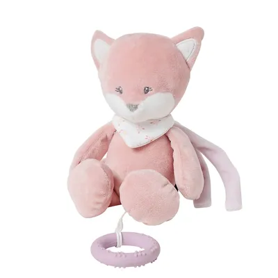 Lodër me muzikë Nattou Fox Alice, 25cm, rozë - 1