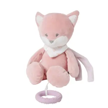 Lodër me muzikë Nattou Fox Alice, 25cm, rozë