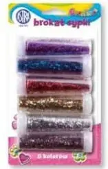 Glitter Astra, set 6 ngjyrash, dekorime kreative, shumëngjyrësh