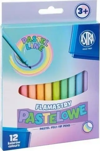 Set lapsa me fibër Astra, 12 ngjyra pastel, shumëngjyrëshe