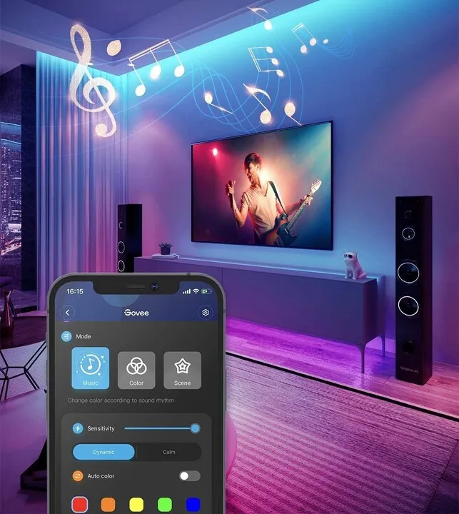 Shirit Govee WiFi Smart LED RGB, 15m + kontrollues - 8