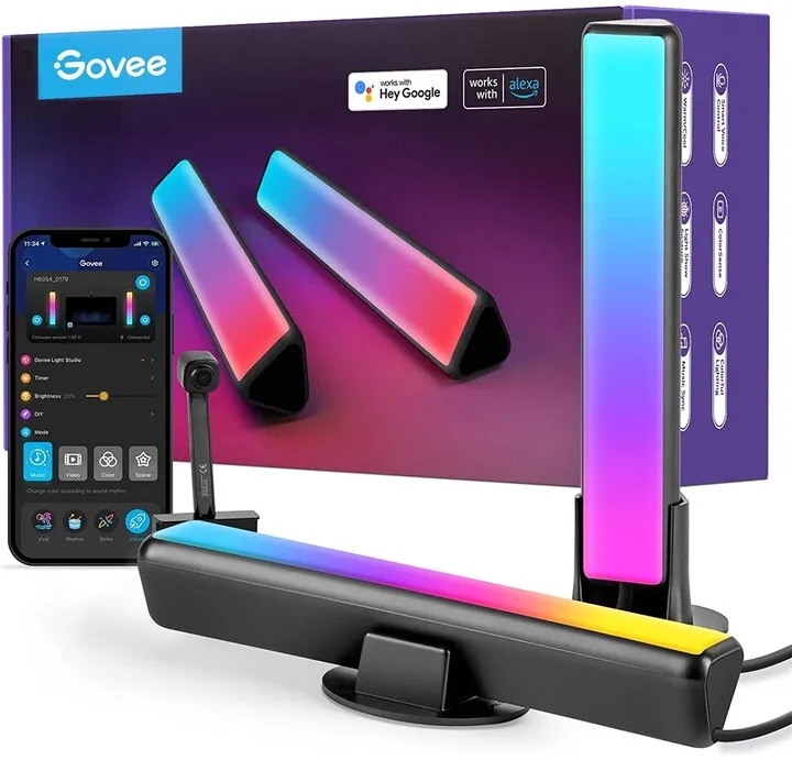 Ndriçim për gaming dhe televizior Govee Flow PRO RGBICWW - 1