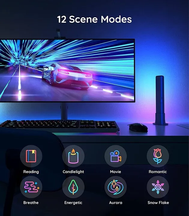 Ndriçim për gaming dhe televizior Govee Flow PRO RGBICWW - 4