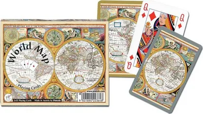Lojë letra edukative World Map, 2 kuleta letrash, shumëngjyrëshe - 1