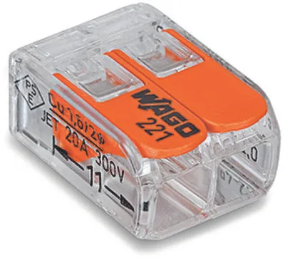 Lidhës universal WAGO 221-412, portokalltë/transparent - 2