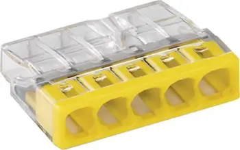 Lidhës elektrik Wago 2273-205, 5x0.5-2.5 mm², set 5 copë, i verdhë