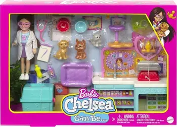 Set lojërash Barbie Chelsea Veterinarian HGT12, kukull me aksesorë, për fëmijë 3+