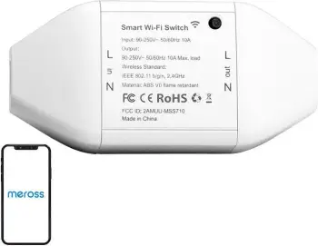 Çelës smart Wi-Fi Meross MSS710, universal, kompatibil me Alexa dhe Google Assistant, i bardhë