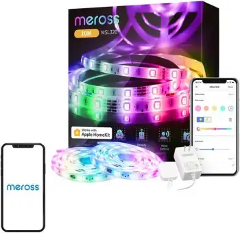 Shirit LED inteligjent Meross MSL320, Wi-Fi RGB, 2x5 m, i bardhë