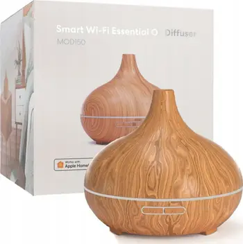 Difuzer smart për vajra esencialë Meross MOD150HK(EU), 400 ml, RGB LED, kontroll me aplikacion, pamje dru