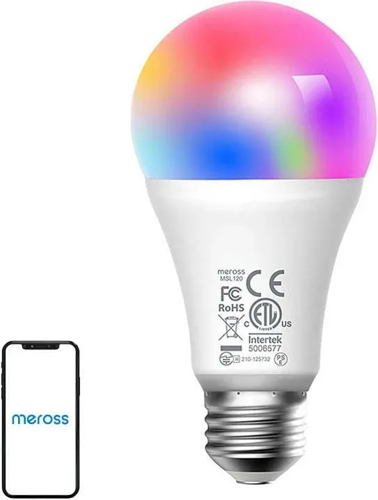 Llambë LED e mençur Meross MSL120EU, E27, RGB, 810lm, Wi-Fi - 1