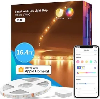 Shirit LED inteligjent Meross MSL320, 5 m, RGBWW, Wi-Fi, HomeKit