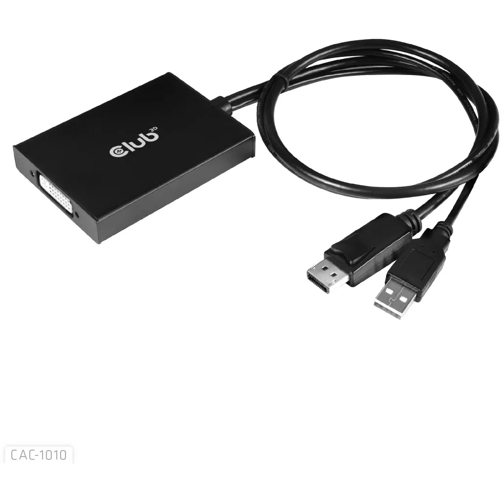 Adapter DisplayPort në DVI-D Dual Link Club3D CAC-1010, 0.6m, i zi/bardhë - 1