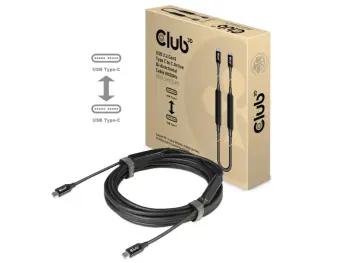 Kabllo USB-C Club3D 5m, USB 3.2 Gen 2, 60W, e zezë