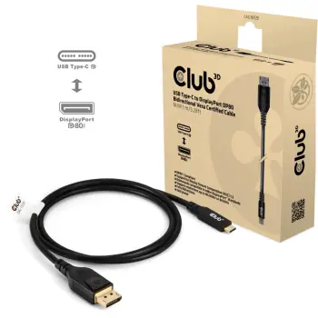 Kabllo USB Type-C në DisplayPort Club3D 1m 10K60Hz e zezë